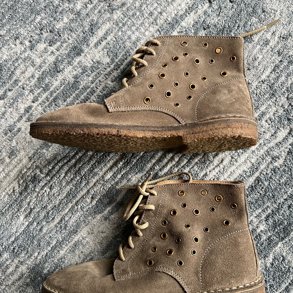 J Crew Desert Boot Womens 8.5 Brown Suede Lace Up Crepe Sole Made In Italy - Picture 8 of 9